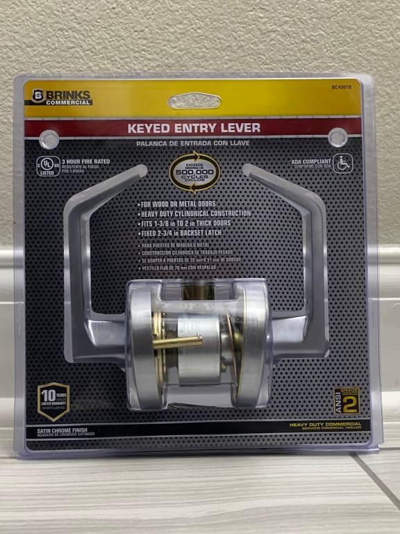 BRINKS COMMERCIAL Heavy Duty Commercial Lever Satin Chrome Interior ...