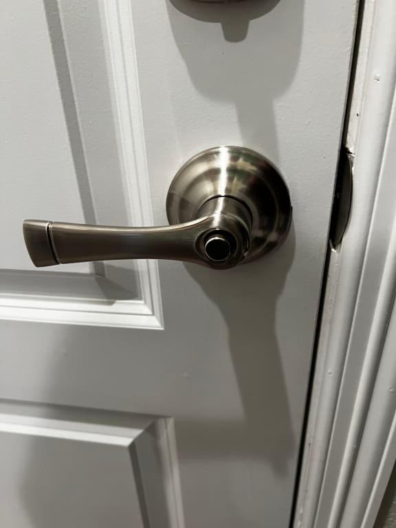 Brinks Push Pull Rotate Harper Satin Nickel Entry Lever KW1 1.75 in. in ...