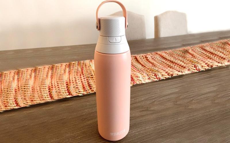 Brita Premium Water Bottle with Filter Stainless Steel, BPA Free, Pink, 26oz