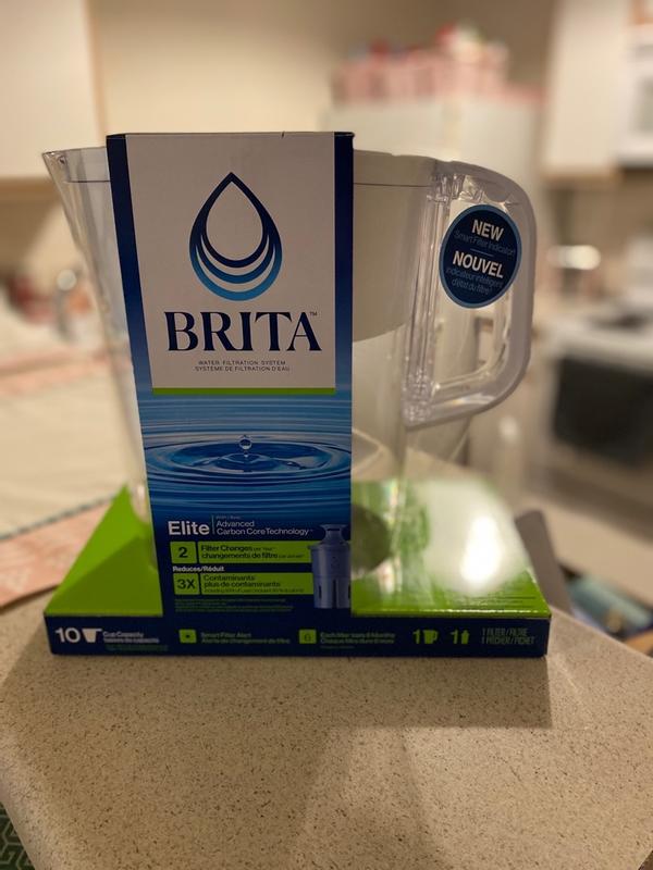 Brita Large 10 Cup White Tahoe Water Filter Pitcher with 1 Brita Elite  Filter