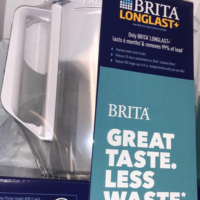 Brita Extra Large 27 Cup Water Dispenser with 1 Standard Filter, UltraMax,  Grey