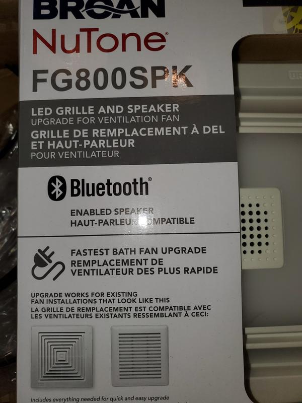 FG800SPK | Broan® Bluetooth® Speaker Quick Install Bathroom Exhaust Fan  Grille/Cover w/ LED Light (4-Pk)