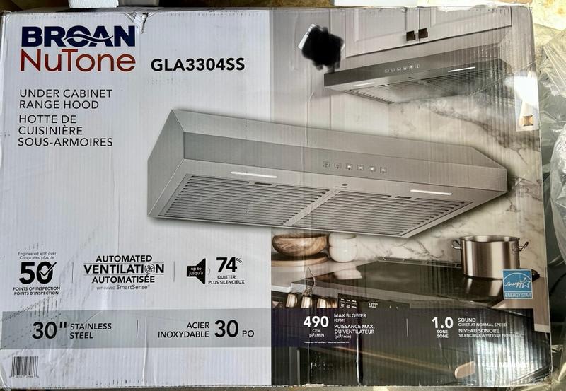 GLA3364SS Hotte Glacier 36-Po 490 MAX PCM 1.0 Sones acier inox