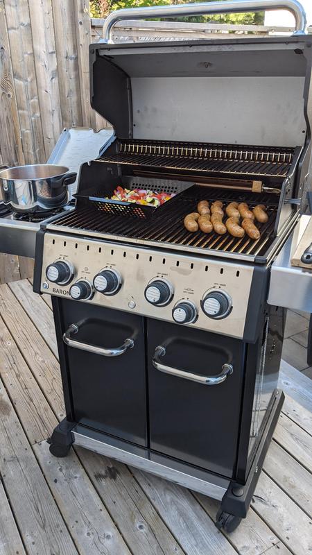 King Baron 490 Pro Black 4-Burner Gas Grill with Side Burner with Rotisserie Burner in the Gas Grills department at Lowes.com