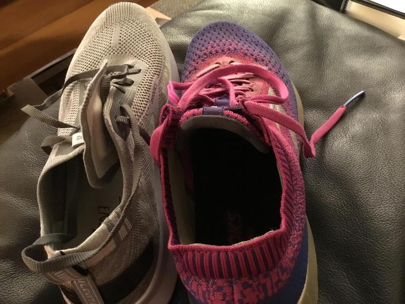 The pink and purple are fantastic and can keep me going for miles .. not so the grey pair.