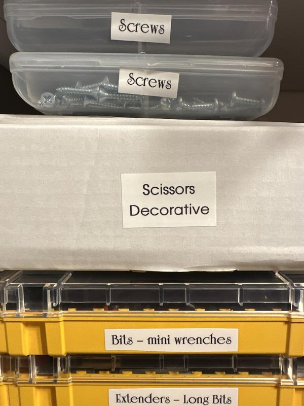 Label with two lines of print in