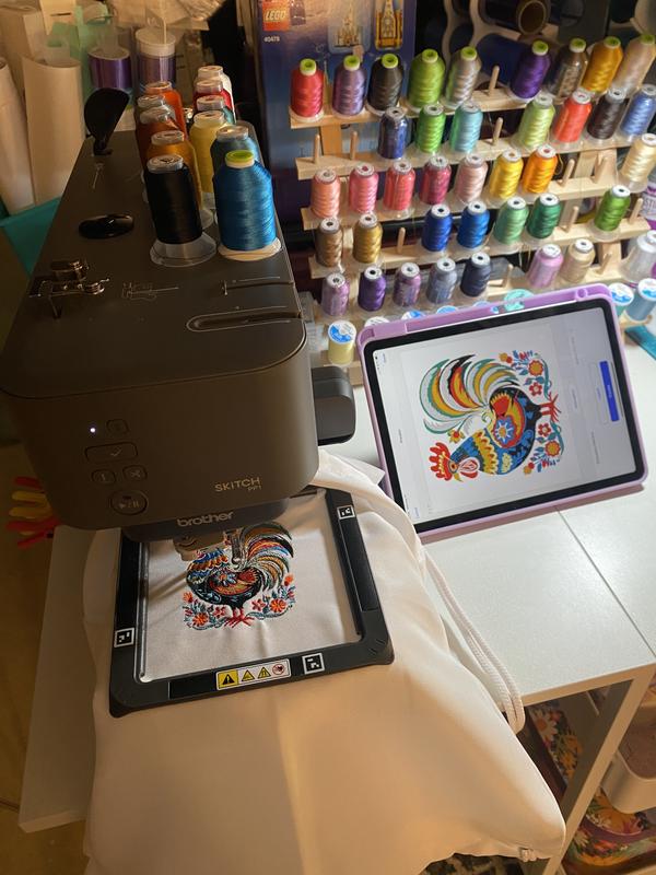 Uploaded design embroidered on a drawstring bag.