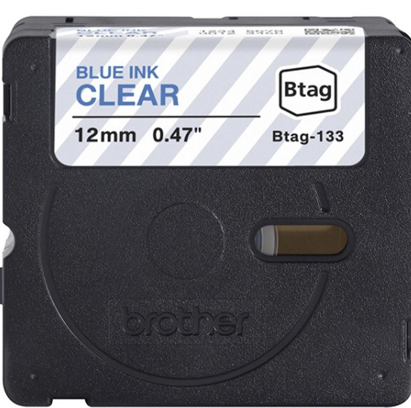 Brother Genuine P-Touch BTAG Label Tapes 0.47 x 13.1 ft Blue on Clear ...