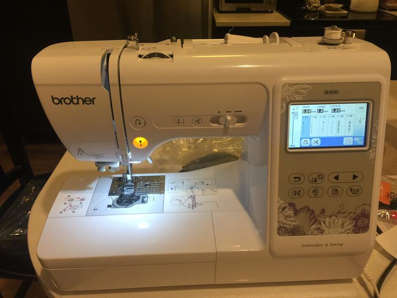 Brother SE600 103 Stitch Sew 4x4 Embroidery Machine USB, 80Designs, 6Fonts,  Color Screen, Drag Drop Edit, Thread&Trim, Speed Control 10BH 8Feet 5Xtras