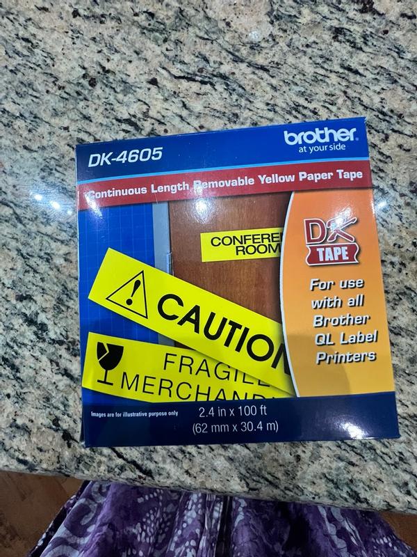Brother DK4605 | Continuous Length Yellow Removable Paper Tape