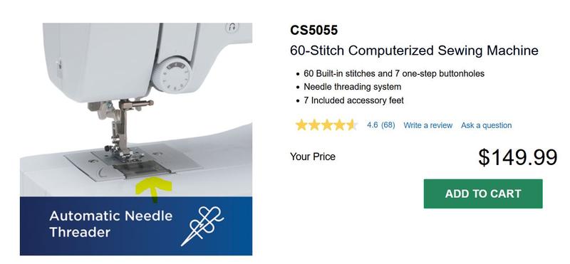 Buy Brother CS5055PRW Computerized Sewing Machine Used In Good Condition Need Cables