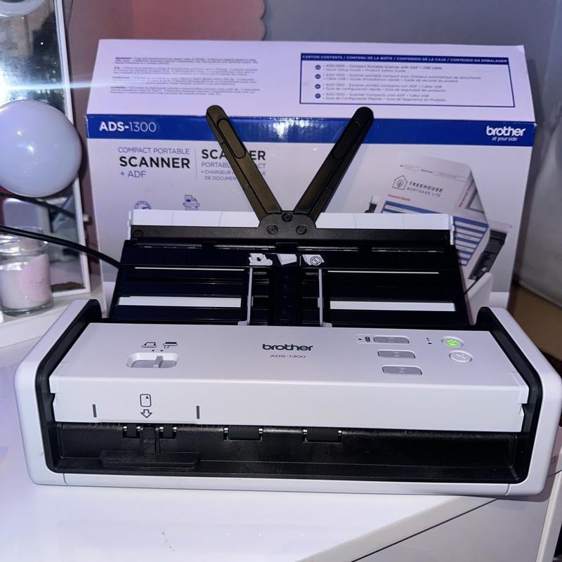 Brother ADS-1300 Compact Desktop Scanner 600 dpi Optical Resolution 20 ...
