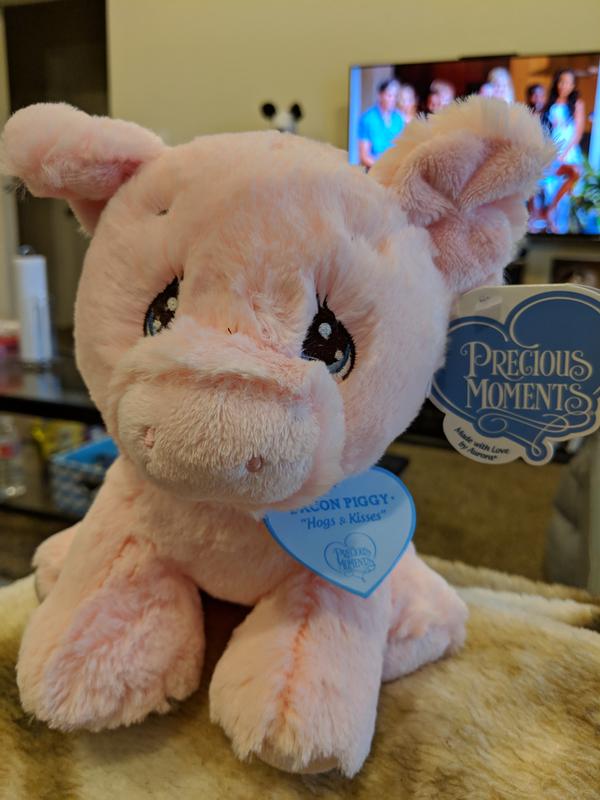 8.5" Aurora Precious Moments Soft Plush Stuffed Pink Pig Bacon Piggy 
