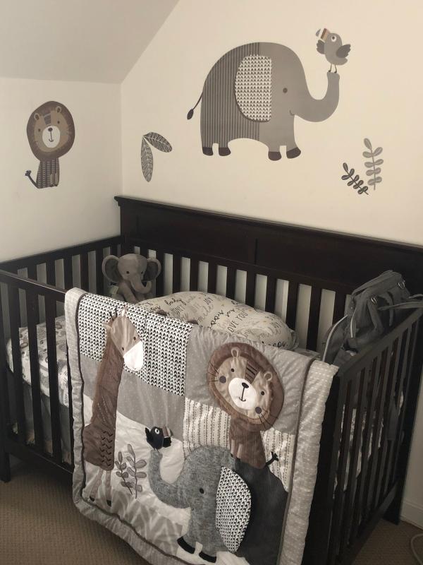Lambs & Ivy® Urban Jungle 4Piece Crib Bedding Set in Grey/White