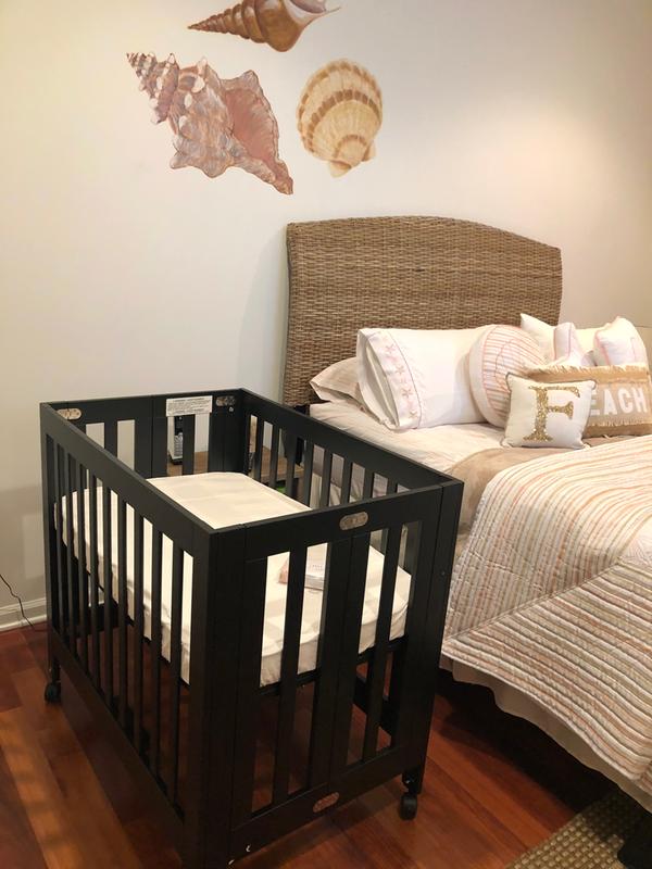 Babyletto Origami Mini Crib in Petal Pink buybuy BABY