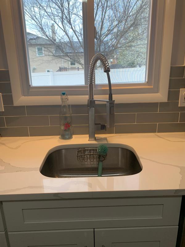 GROHE Eurocube Chrome Single Handle Pre-rinse Kitchen Faucet 31401000 ...