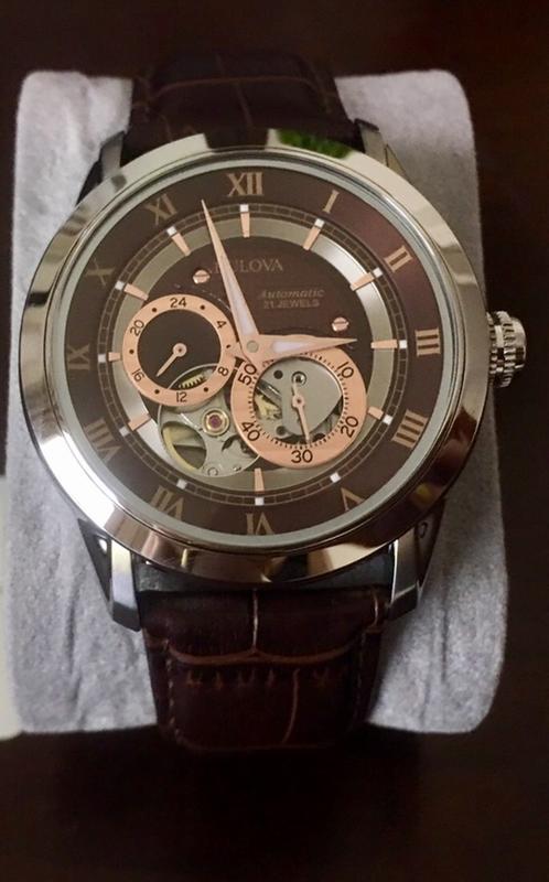 Bulova Classic Men's Brown Dial Brown Leather Stainless Steel 