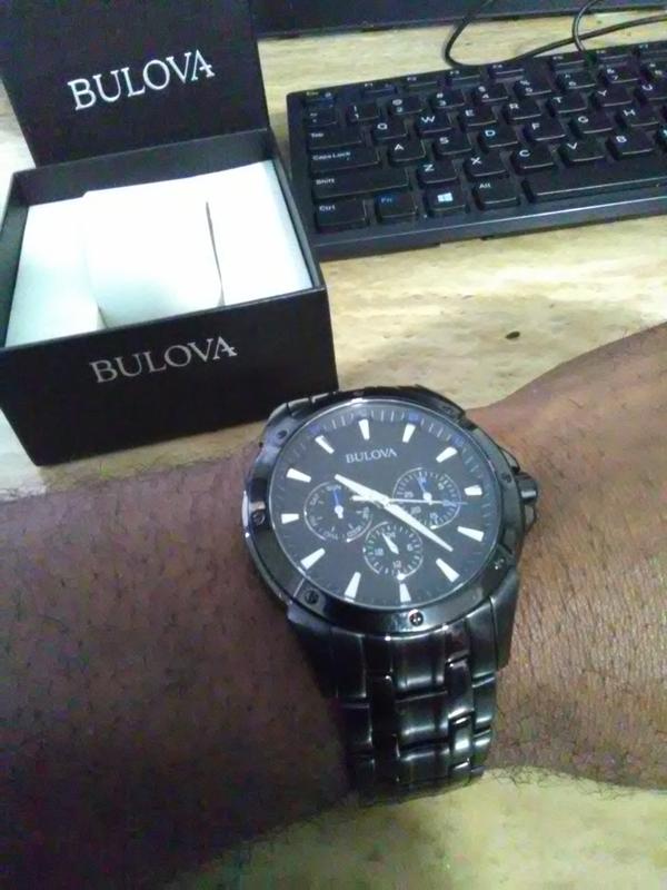 Bulova mens outlet watch black face