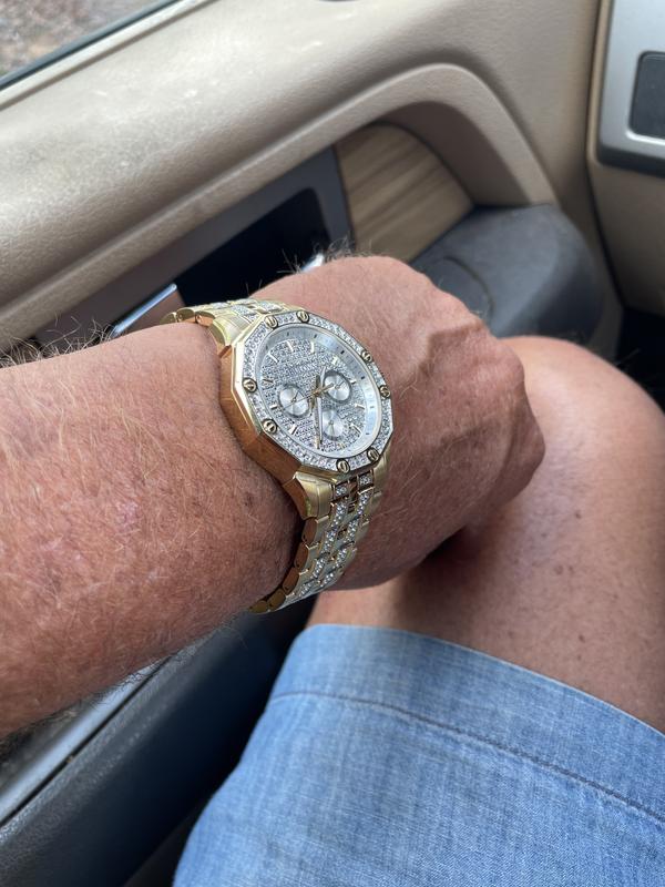 Bulova Octava Men's Gold Silver Crystal Watch | Bulova