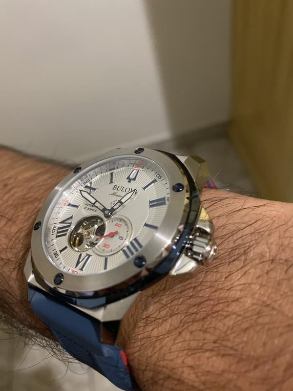 Bulova Marine Star White | Bulova Strap Blue Dial Watch