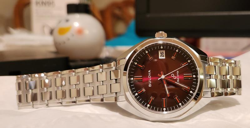 Bulova red cheap watch