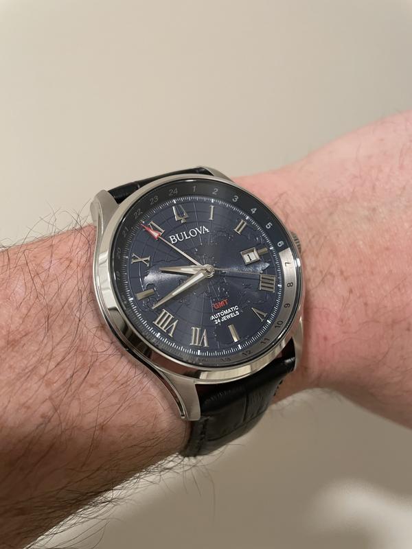 Blue Dial Leather 96B385 GMT | Wilton Bulova Strap