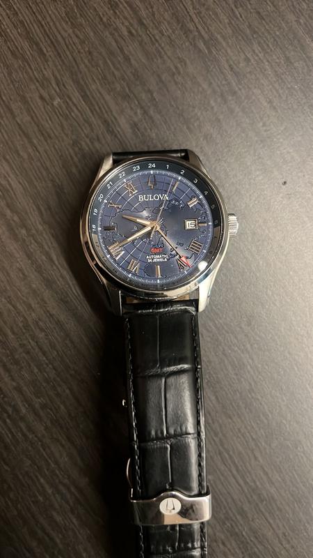 Blue Dial Leather Strap Wilton GMT 96B385 | Bulova | Mechanische Uhren