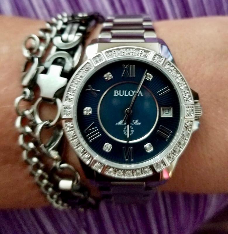 Bulova Marine Star Diamond Blue Dial Stainless Steel Watch | Bulova