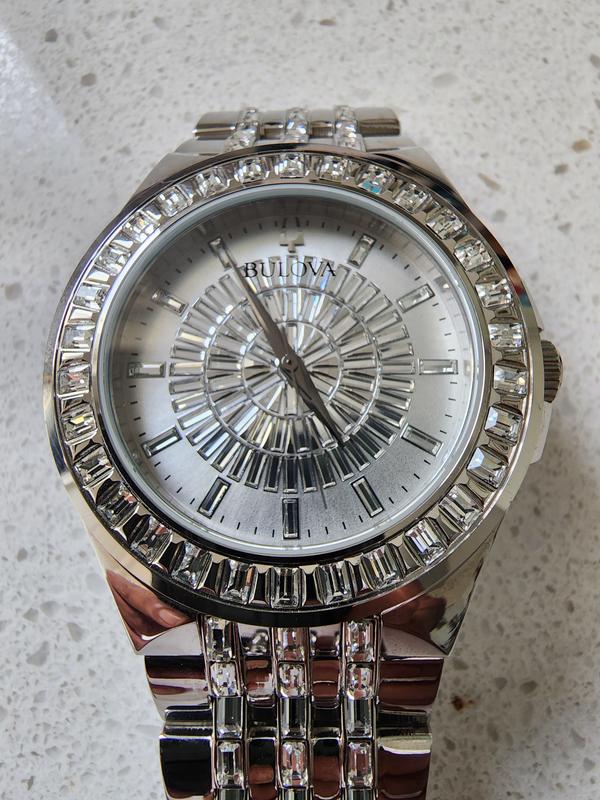 Silver Tone Dial Stainless Steel Bracelet Phantom 96A236 Bulova