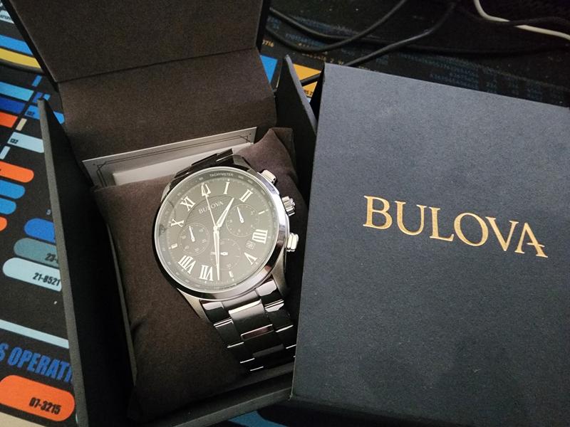 Bulova Wilton Men s Silver Black Dial Classic Steel Watch Bulova