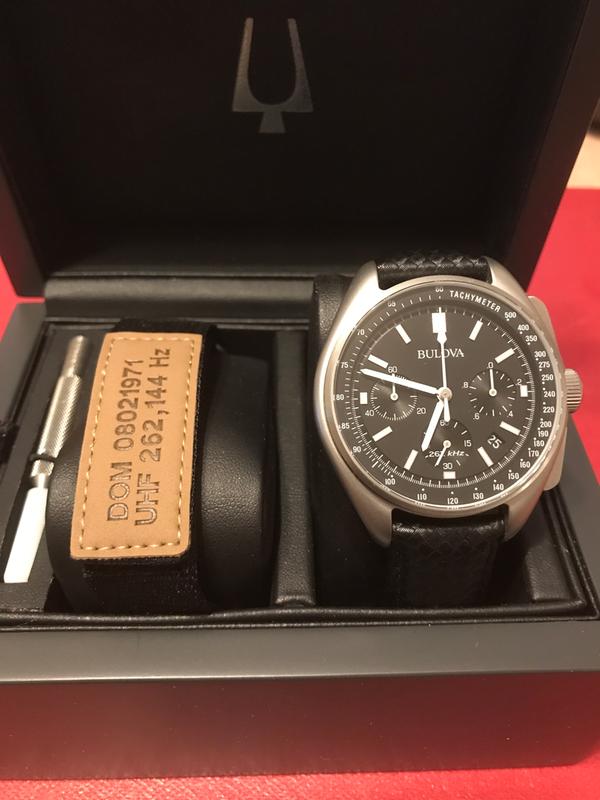 Bulova special edition moon apollo lunar store pilot chronograph black dial men's watch