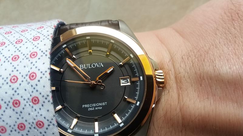 Bulova watch men's online leather band