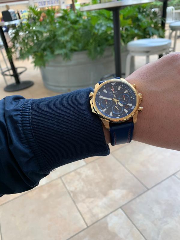 Bulova watch cheap blue and gold