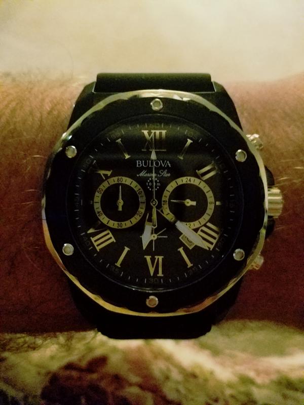 Bulova Marine Star Men s Black IP Chronograph Watch Bulova