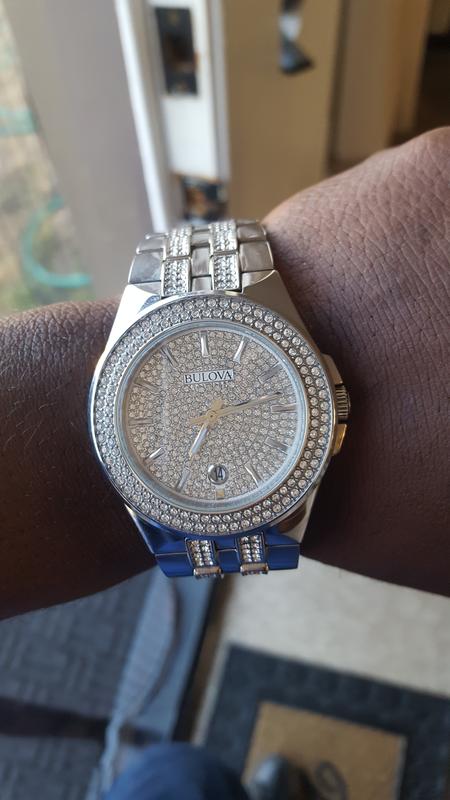 Bulova pave sale crystal watch