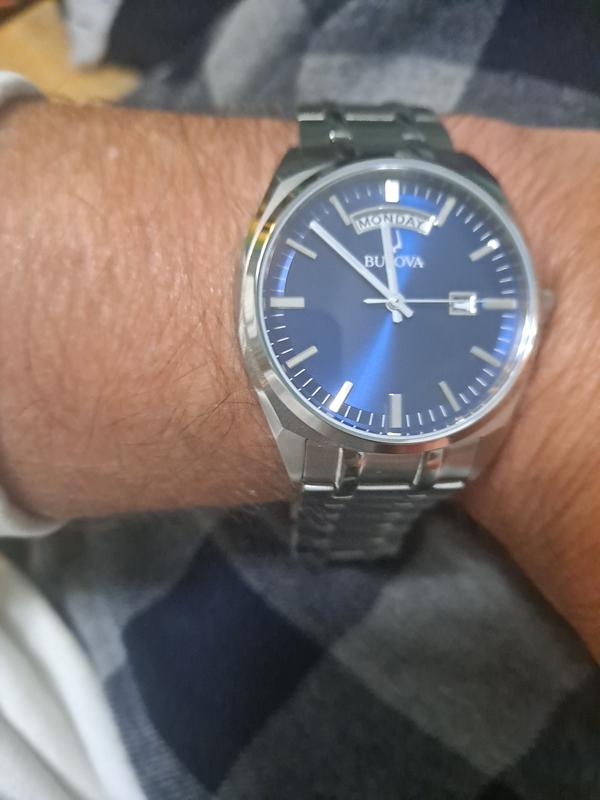 Bulova watch blue discount face