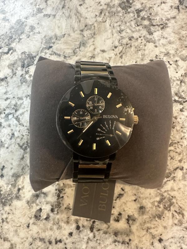 Bulova black and outlet gold