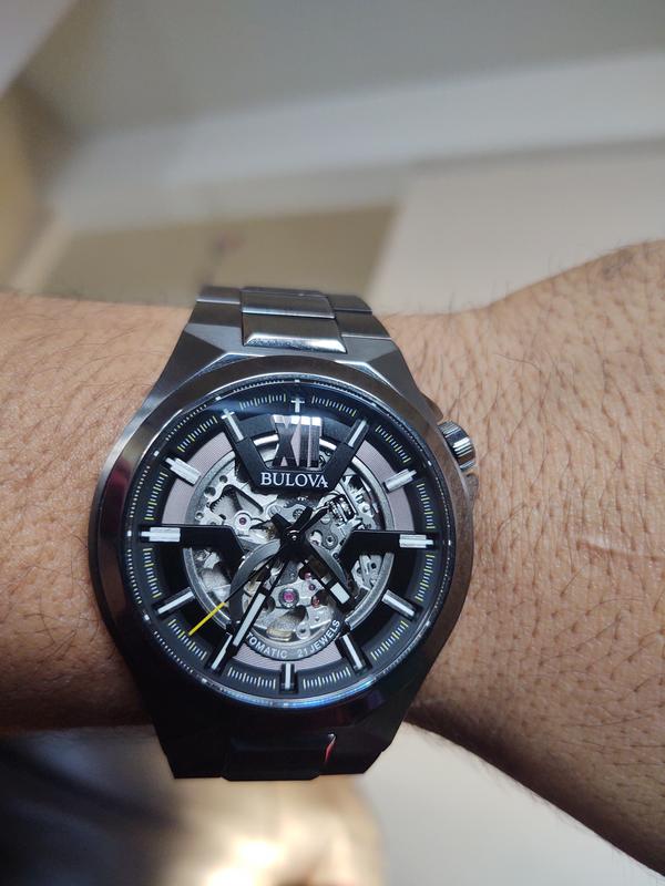 Bulova skeleton watch black new arrivals