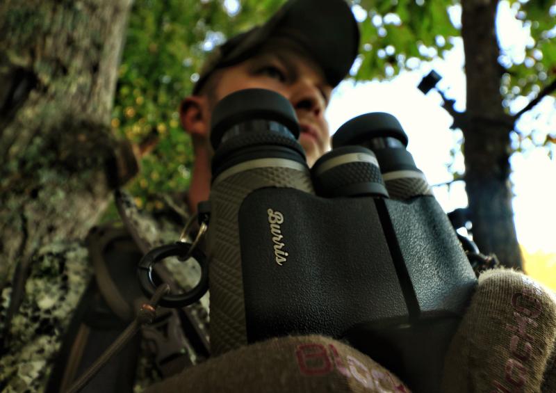 In a whitetail stand in Indiana