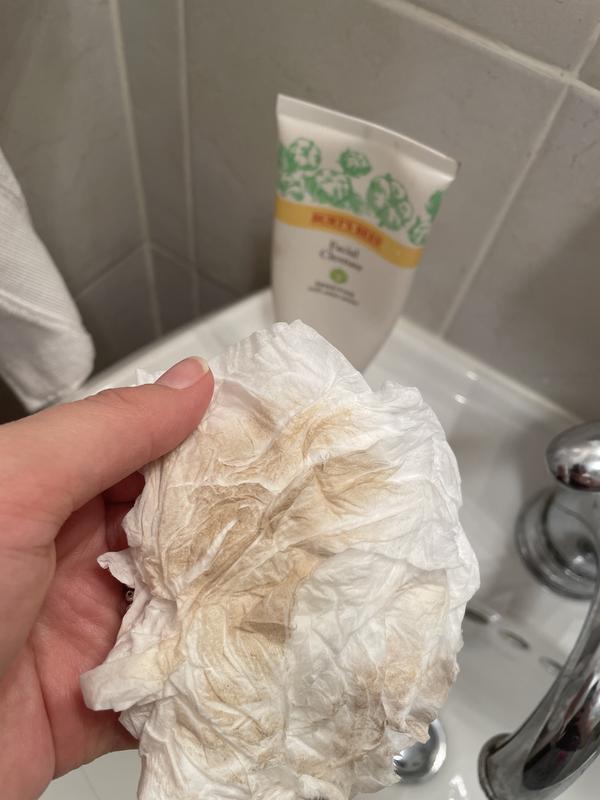 How much makeup left on my face after fully washing my face.