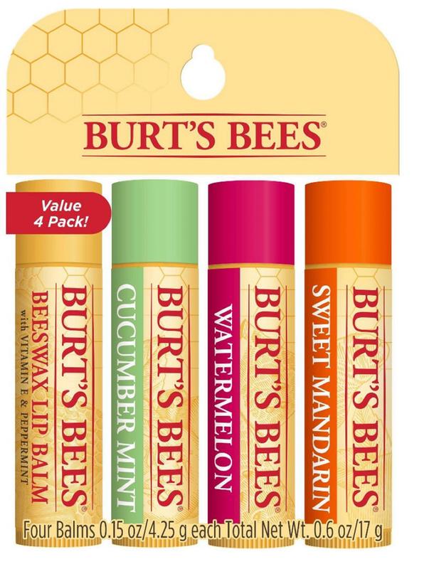 Stevig gebed verzoek Burt's Bees Lip Balm, Watermelon, Sweet Mandarin, Cucumber Mint, Beeswax, 4  Ct | Meijer