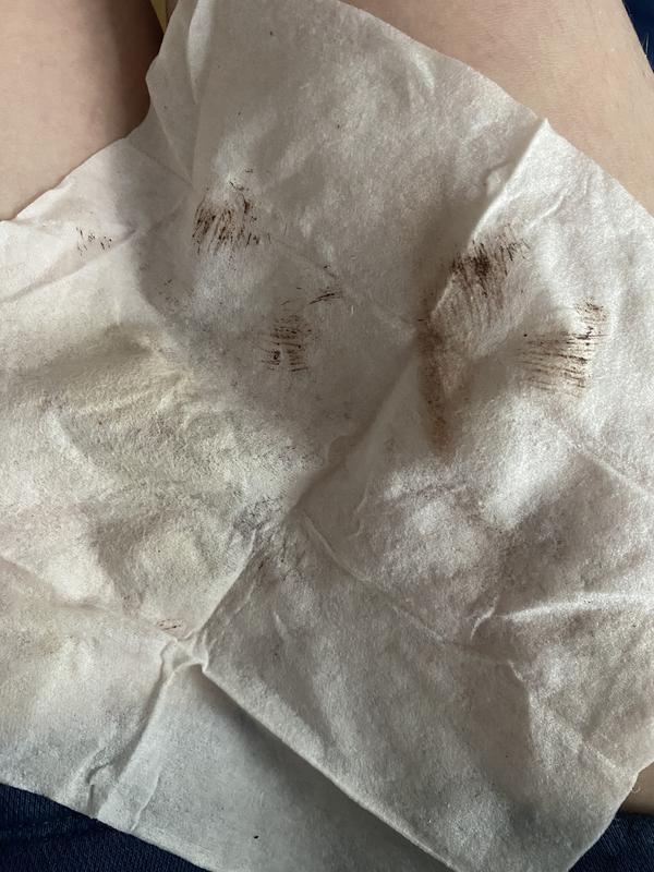 Before and after taking off my makeup and sunscreen. I don't wear a lot of makeup but I think this did a great job taking it off!