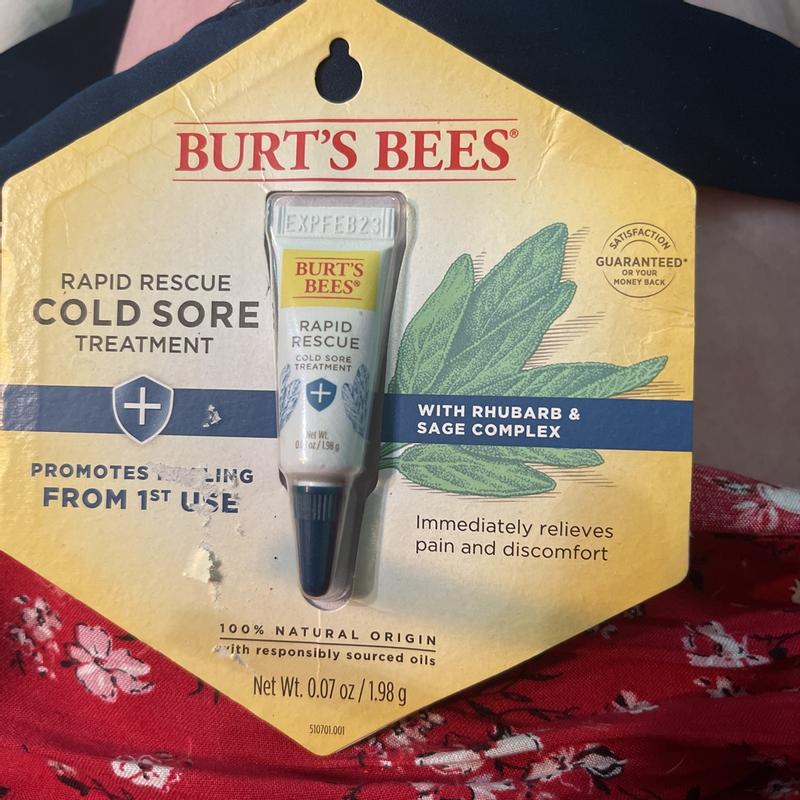 Burts Bees Rapid Rescue Cold Sore Treatment and Original Beeswax Lip Balm, 2 Tubes