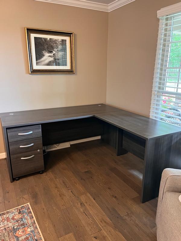 Studio C 72W x 30D L Shaped Desk with Mobile File Cabinet