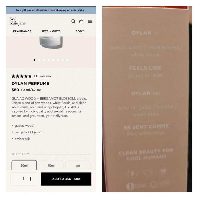 Customer photo for "Scents listed online not correct"
