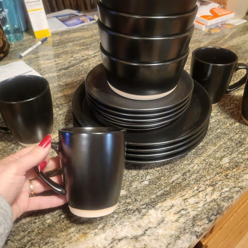 Stone + Lain  Jules Stoneware 16-piece dinnerware set- showing cup