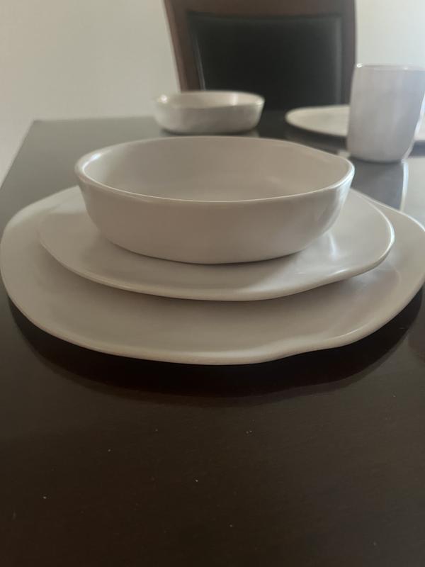 Stone + Lain Hekonda Stoneware White Speckled Dinnerware Set