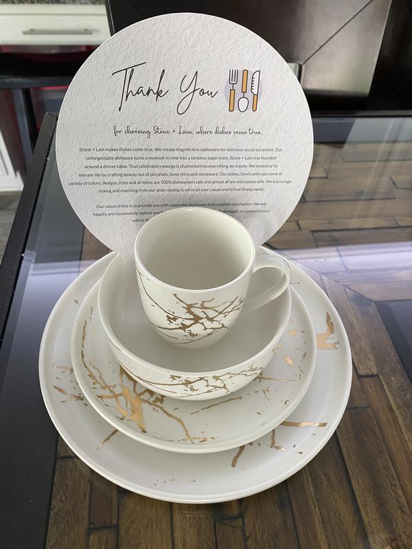 Stone Lain Zora Porcelain Black Dinnerware Set 32-Piece