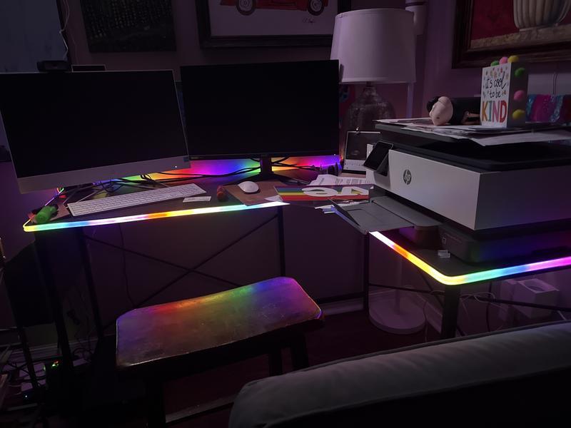 Govee Neon Light Per Gaming | Striscia LED Da Tavolo 3 Metri | Multicolore | Controllo Touch E App - 3