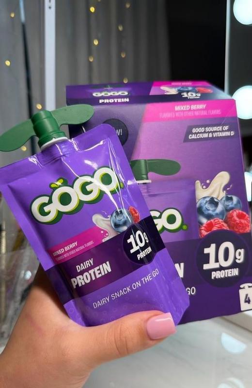GOGO 10g Protein Mixed Berry Dairy Snack On The Go Pouches , 4.2